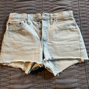 Levi's Light Blue Buttonfly Jean Shorts for Women